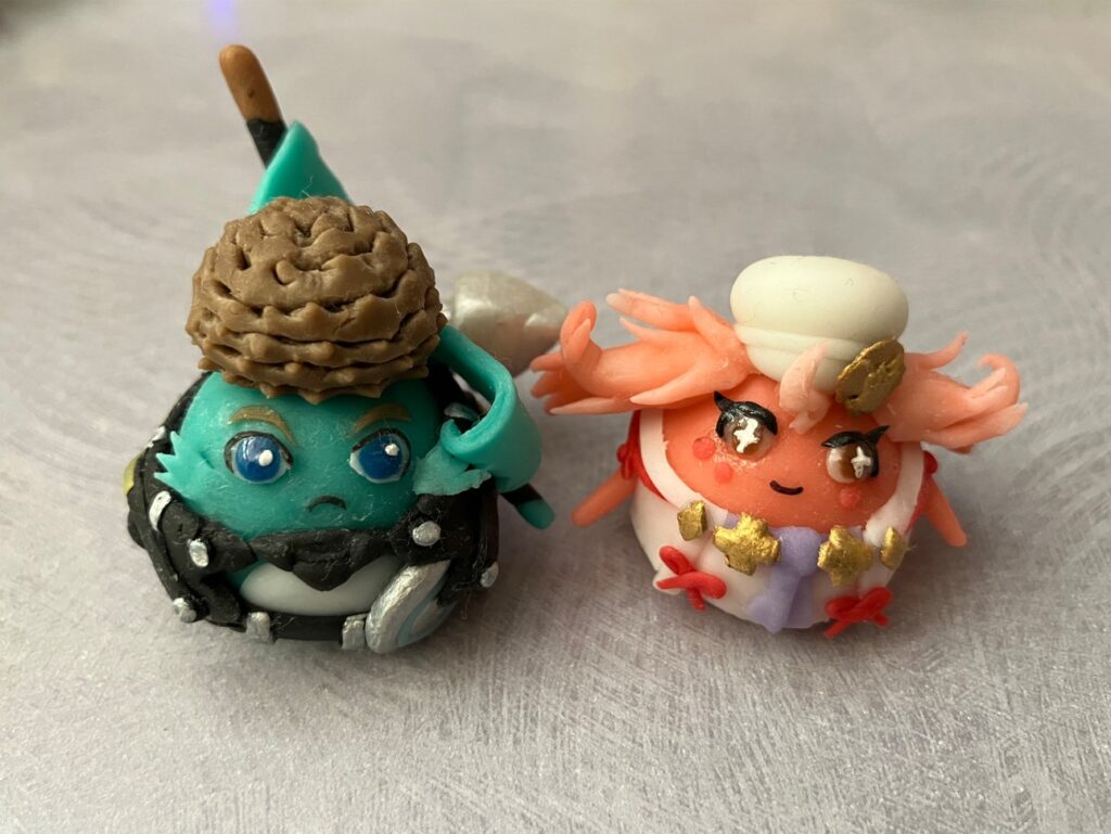 粘土作品　ゼノブレイド３　ノポン　リク（左）＆マナナ（右）