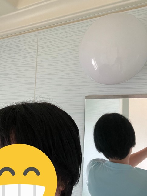 ２回目カット後の背面写真