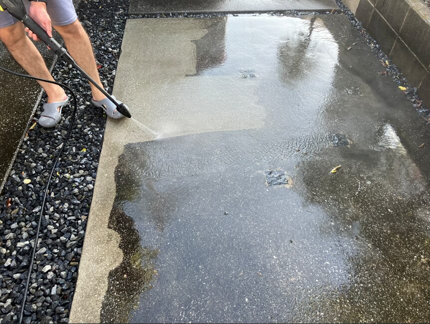 駐車スペースの洗浄